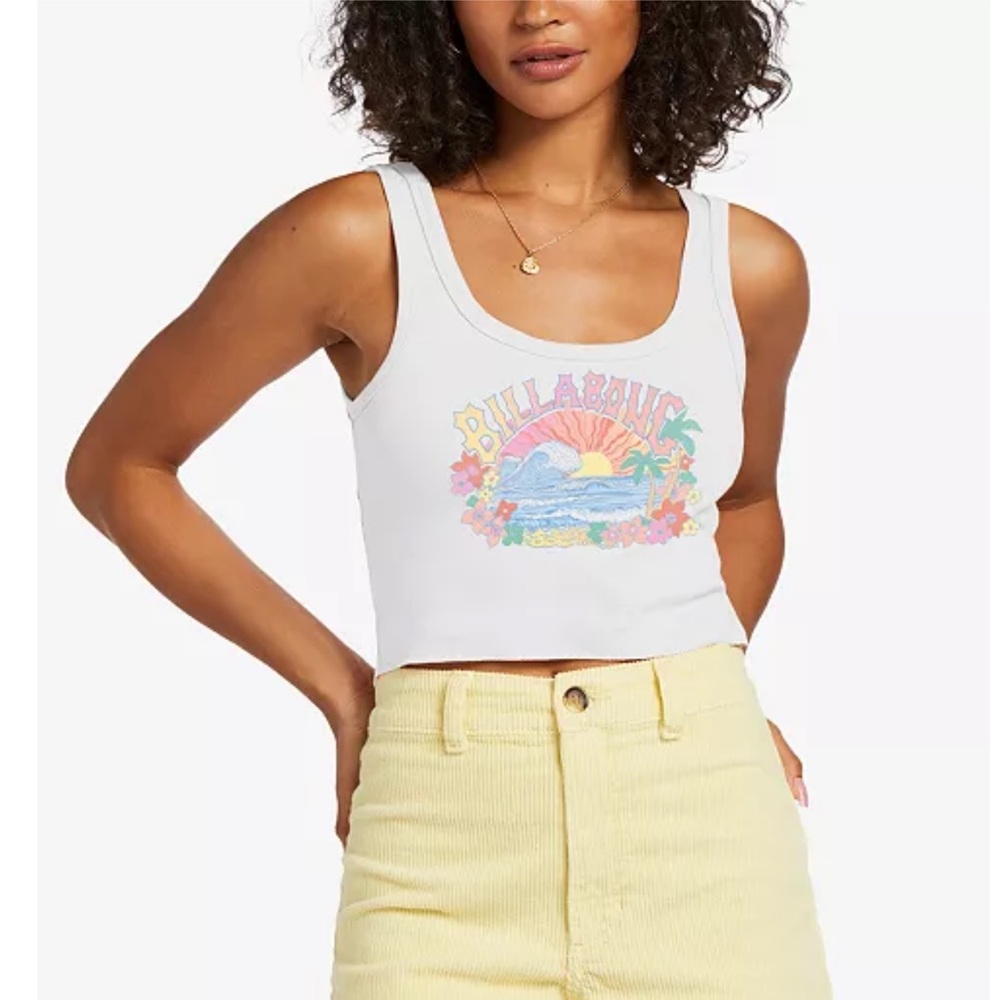 Billabong Crop Tank Top with Colorful Graphic